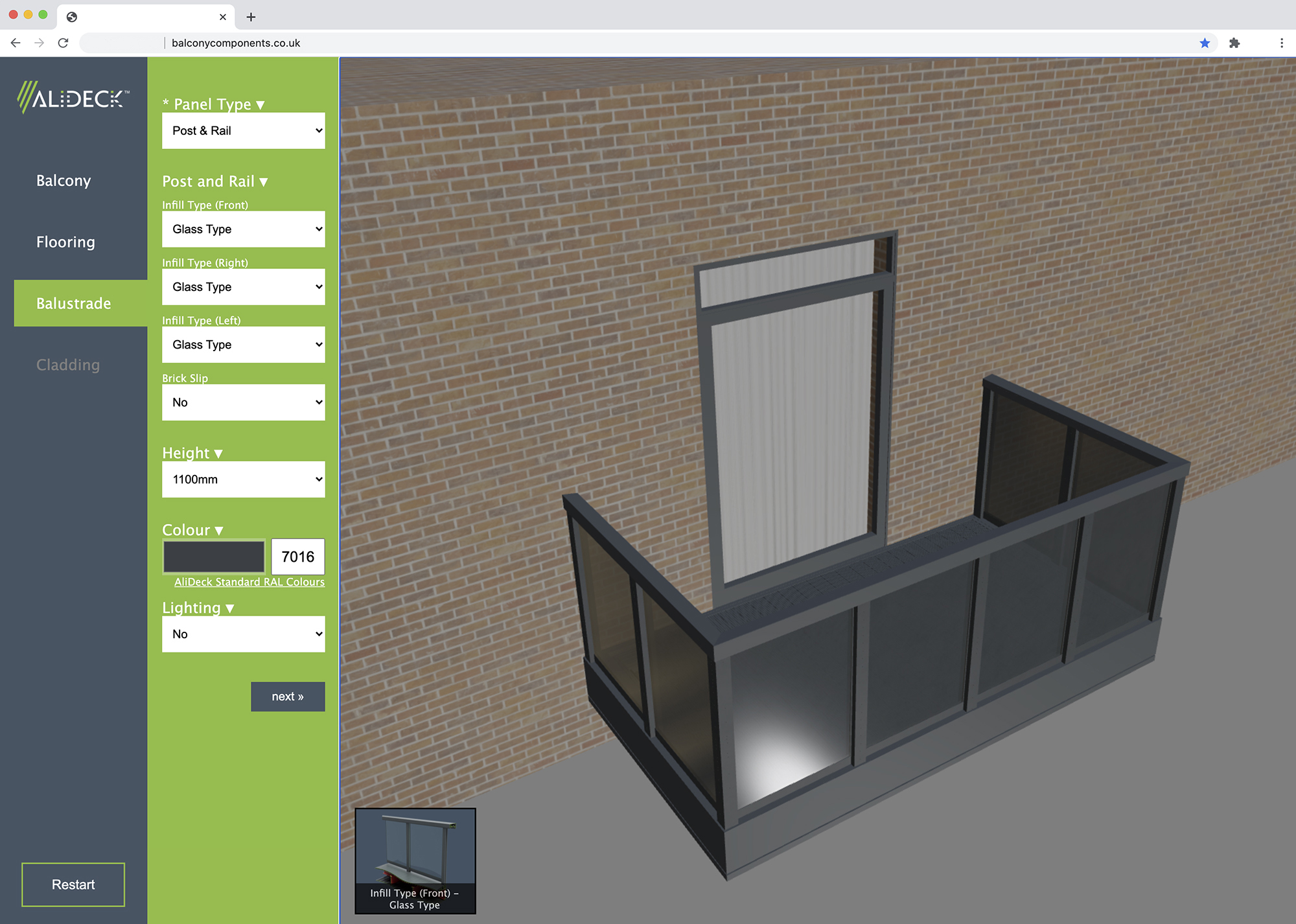 Aluminium decking experts AliDeck launch balcony configurator tool for architects
